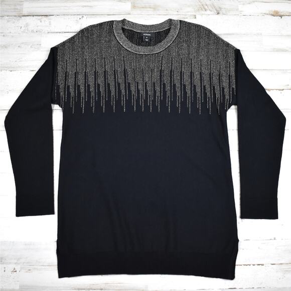 Alfani lightweight black/metallic gold pullover sweater Women's size medium - Picture 1 of 6